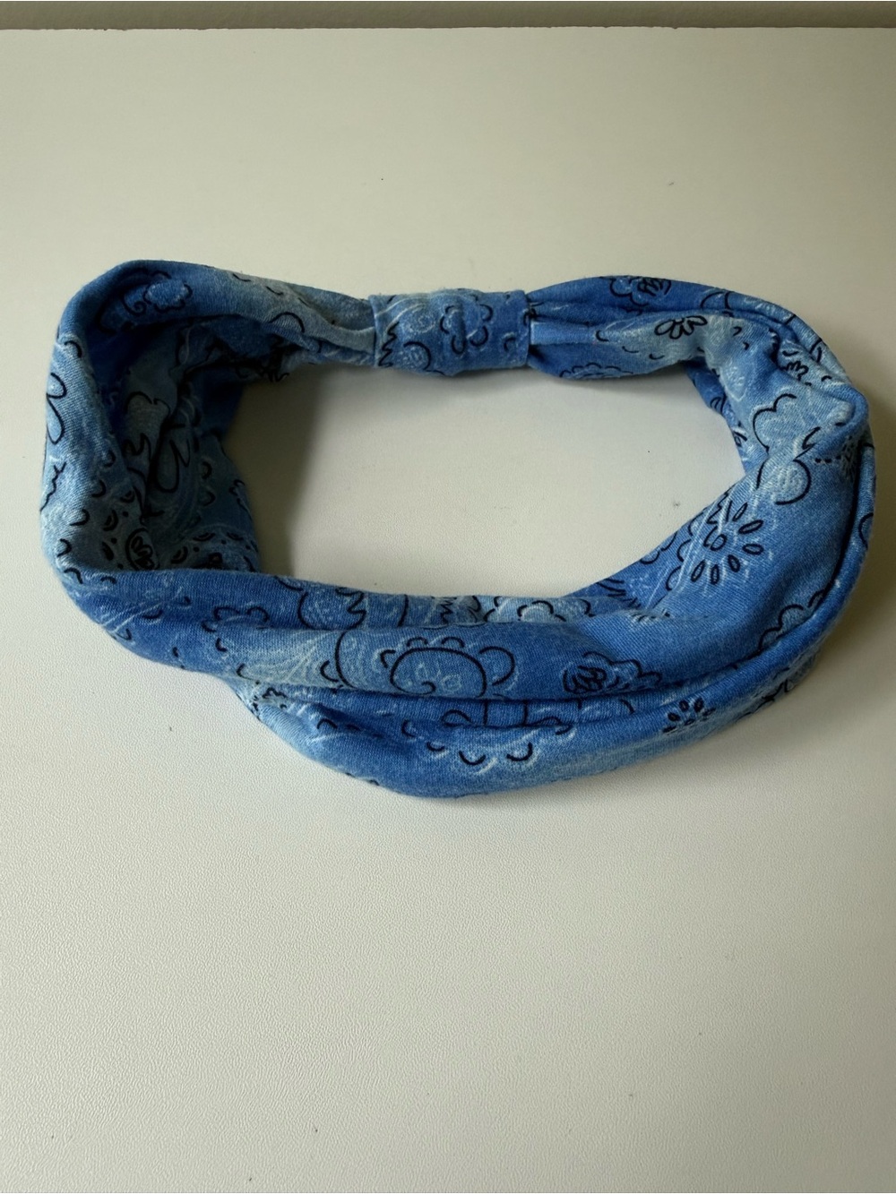 Blue Floral Print Women's Twist Headband